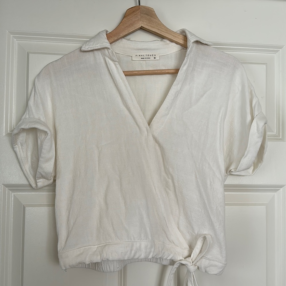 Final Touch White Cropped Blouse